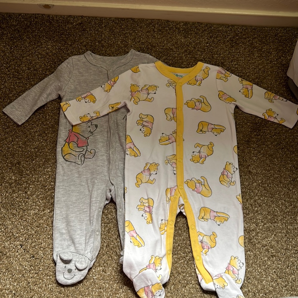 2 Winnie the Pooh button up one pieces